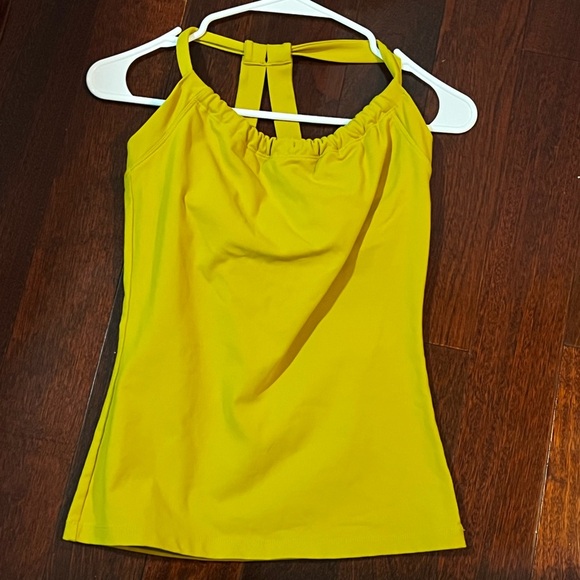 Prana Yellow Ruched Tie Front Camisole - Picture 1 of 4